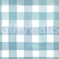 Gentle blue gingham pattern for modern interiors

