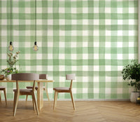 Green plaid wallpaper with watercolor effect

