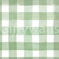 Watercolor green checks for cozy wall style

