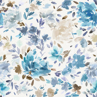 Minimalist blue rose wallpaper for calm rooms

