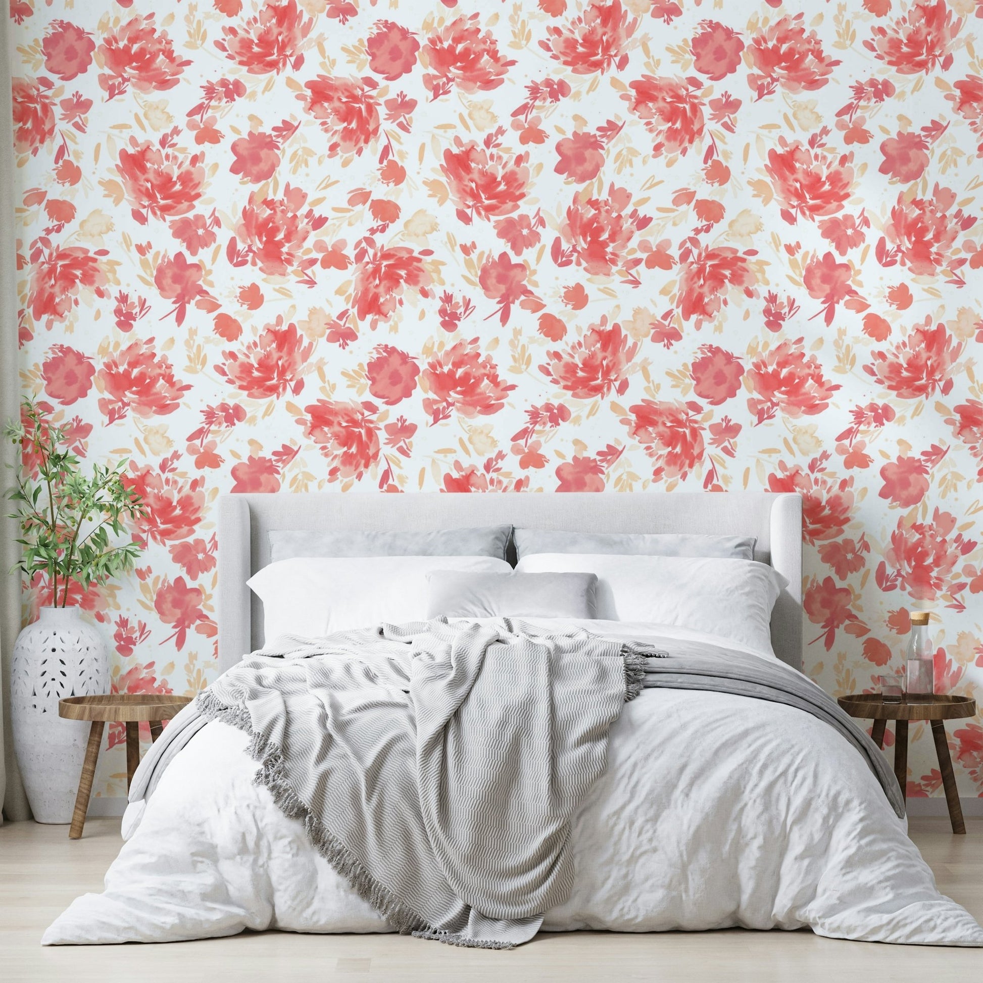Classy watercolor roses wallpaper for walls

