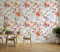 Artistic red and blue roses wall design

