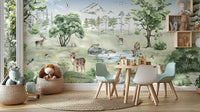 Watercolor Deer Forest summer Animals Wallpaper - Giffywalls KB19
