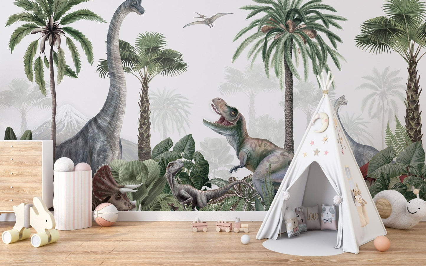 Watercolor Dinosaur wallpaper for walls - Giffywalls KB22