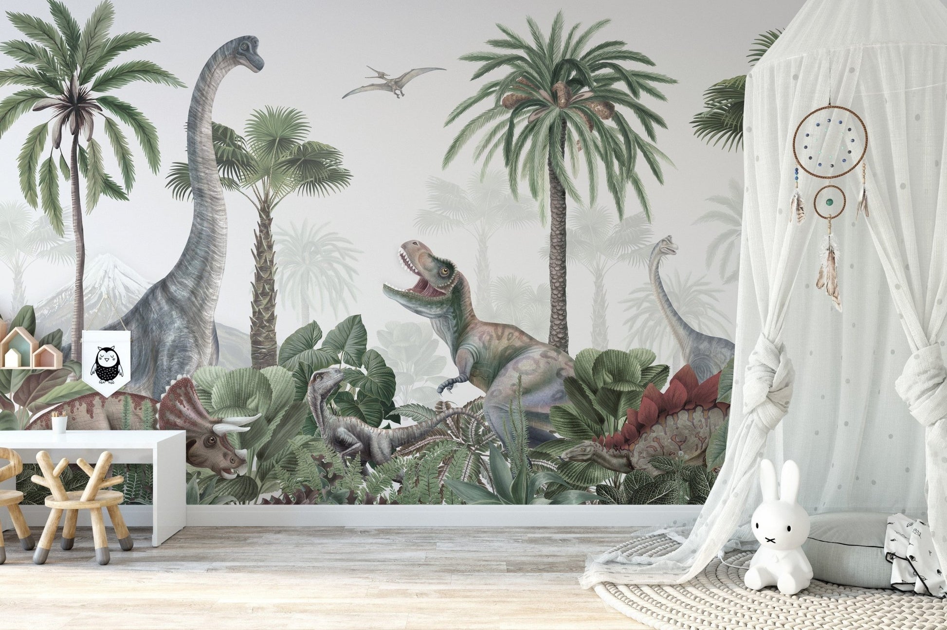 Watercolor Dinosaur wallpaper for walls - Giffywalls KB22