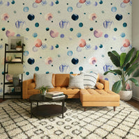 Elegant watercolor dot wallpaper for a soft room look

