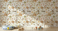 Hay bales sun wallpaper mural Watercolor Farm Fun aesthetic., GD7215