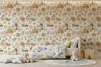 Rustic Watercolor Farm Fun wallpaper for walls soft painted style., GD7215