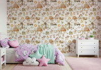 Farmyard fun wall mural Watercolor Farm Fun with puppies., GD7215