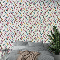 Playful feather room wallpaper


