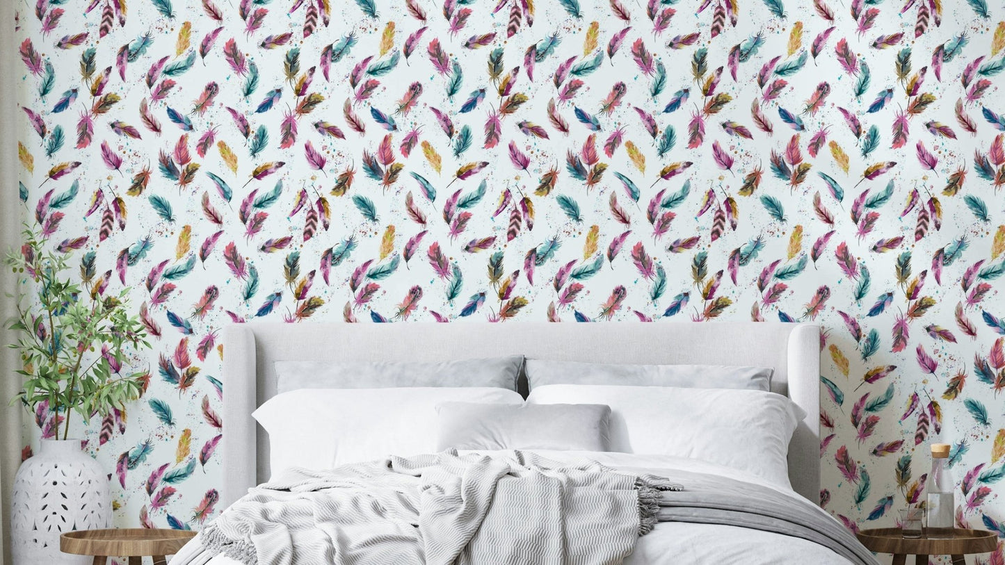 Vivid color feather wallpaper

