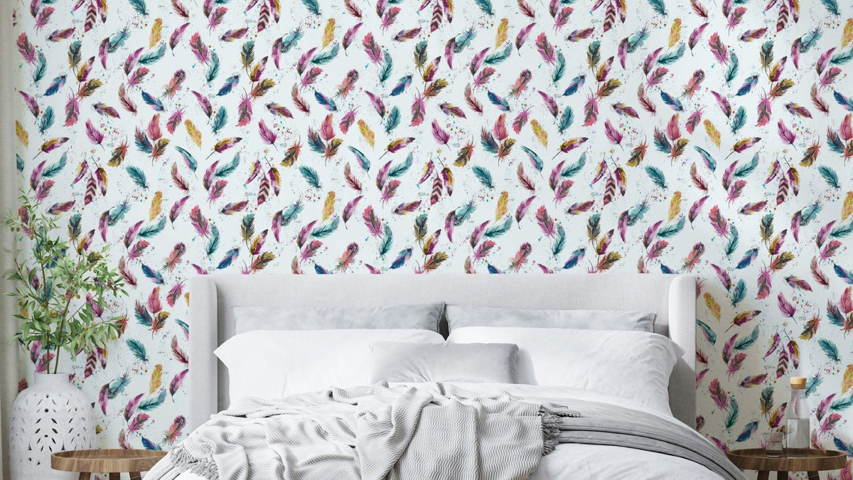 Vivid color feather wallpaper, GD889