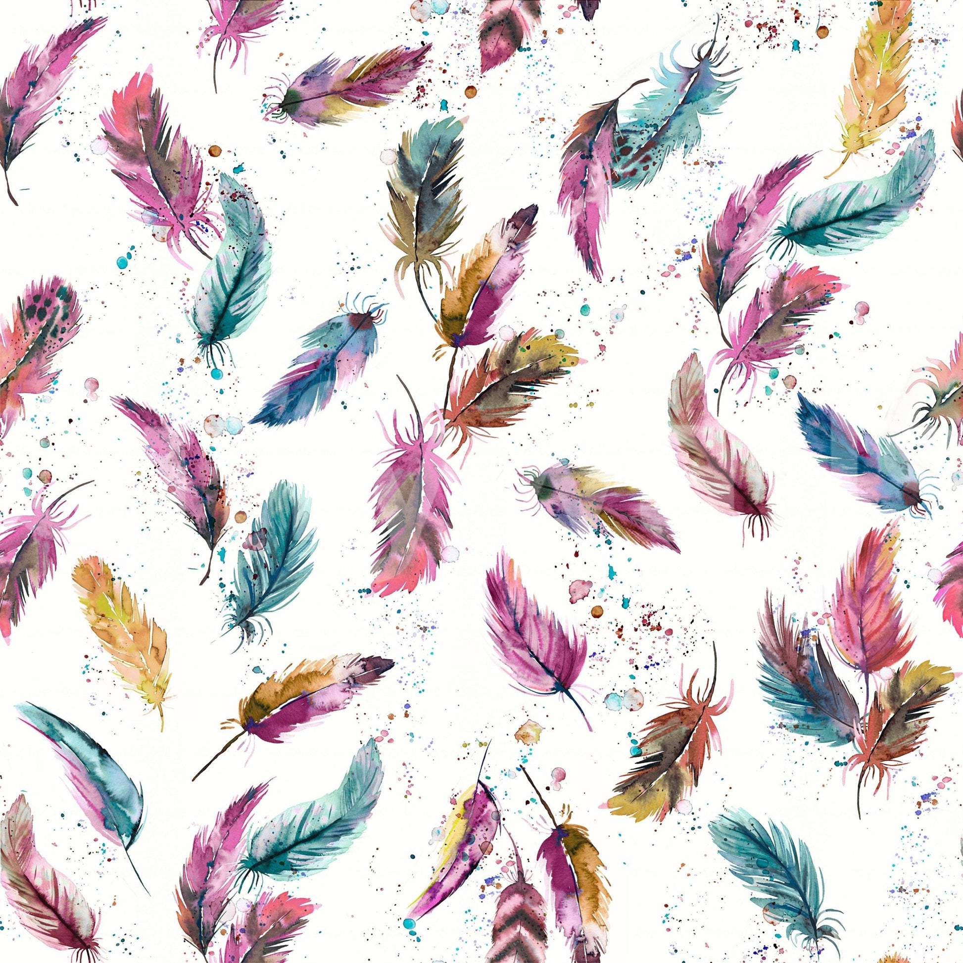 Whimsical plumes wall mural

