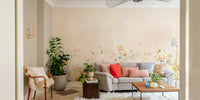 Watercolor flower mural perfect for a nature-inspired space.

