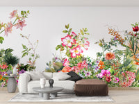 Watercolor Painting Leaves & flower Wallpaper - Giffywalls