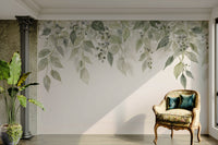 A wall mural of a peaceful foliage pattern.

