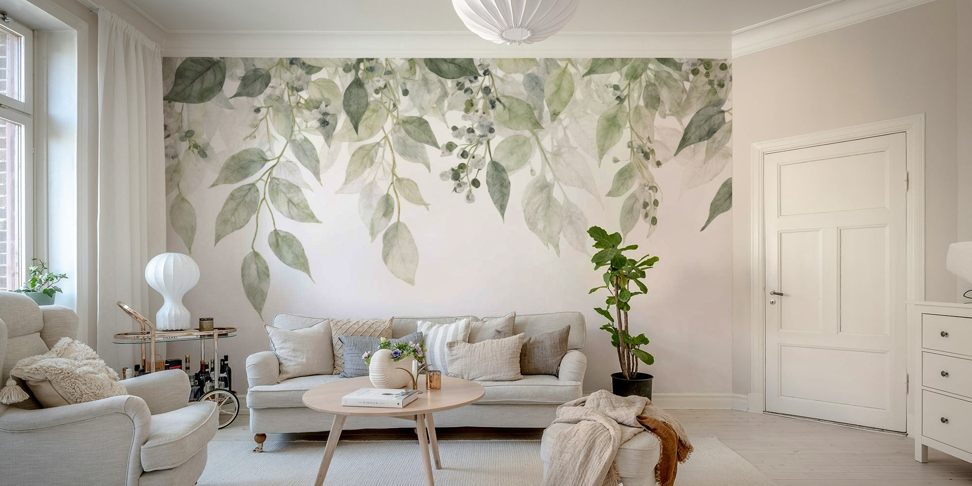 The image shows an artistic impression of a serene foliage scene.

