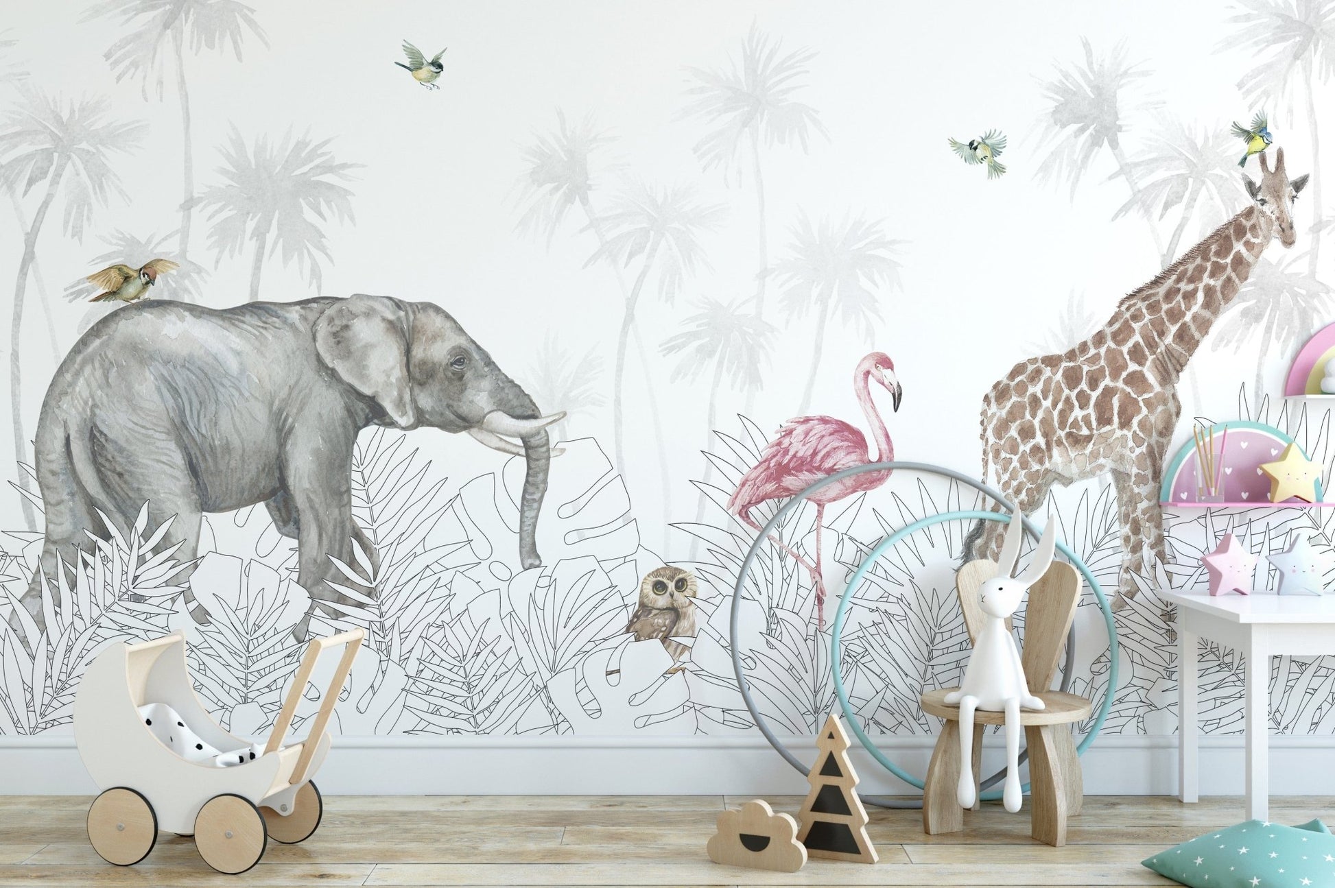 Feral Fauna Woods Wallpaper Mural - Giffywalls A680