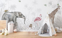 Feral Fauna Woods Wallpaper Mural - Giffywalls A680