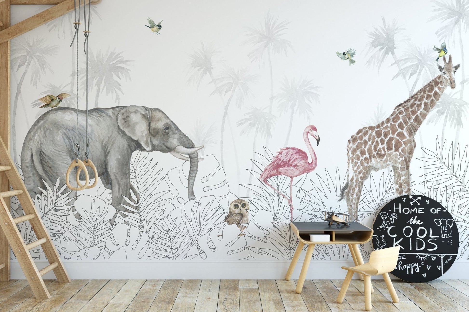 Feral fauna wallpaper for children’s bedrooms A680
