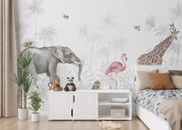 Woodland animals wallpaper for nursery decor A680