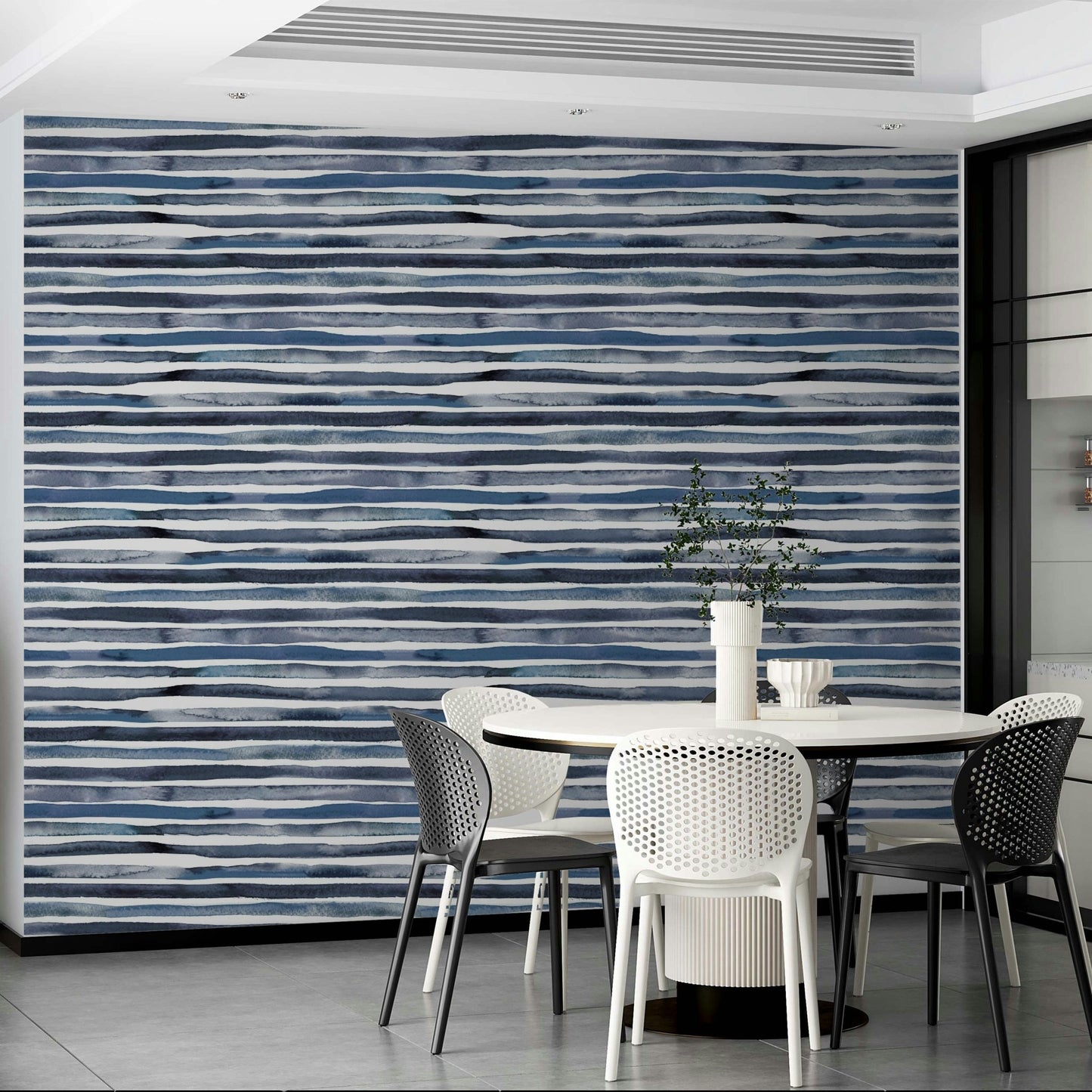 Calming watercolor geometric stripe wallpaper pattern., GD1564
