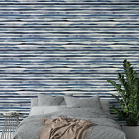 Light blue watercolor stripes for a serene wall look., GD1564