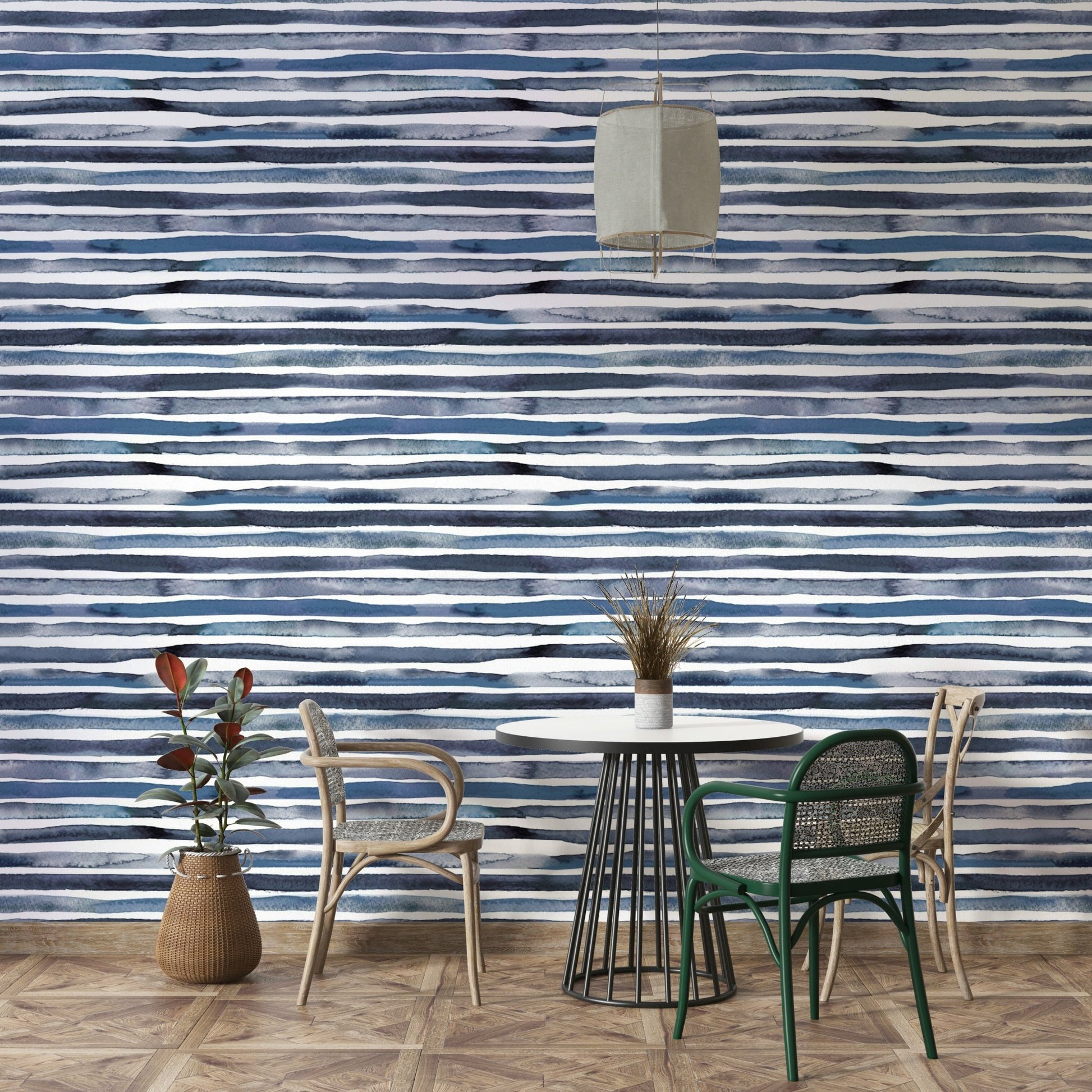 Geometric stripes wallpaper with a watercolor effect., GD1564