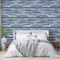 Watercolor-inspired geometric stripes in soft blue., GD1564