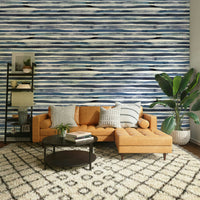 Soft blue watercolor geometric stripes wallpaper., GD1564