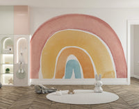 Hand-painted rainbow mural 