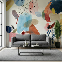 Modern Watercolor Harmony wall mural for a creative studio space.