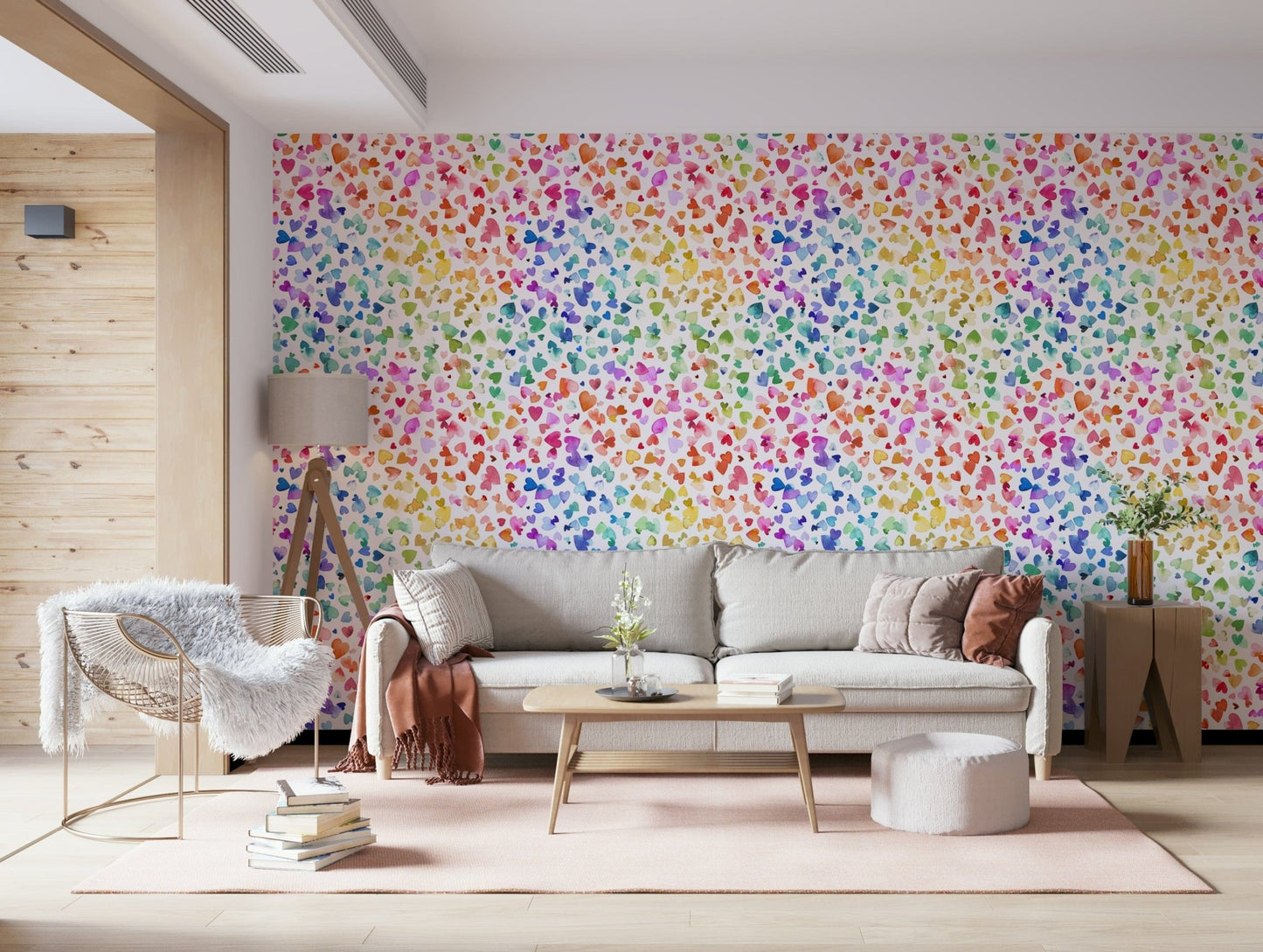 Watercolor Hearts Wallpaper⁠