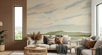 Decorative Watercolor Hills art for a contemporary, warm space.