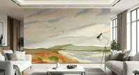 Rustic landscape wall mural, the beautiful Watercolor Hills topography.