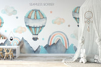 Dreamy hot air balloon wallpaper motif