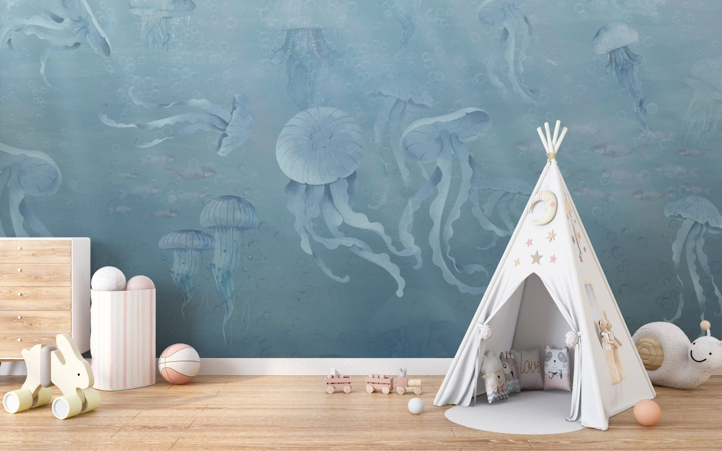 Watercolor Jellyfish Ocean Wallpaper