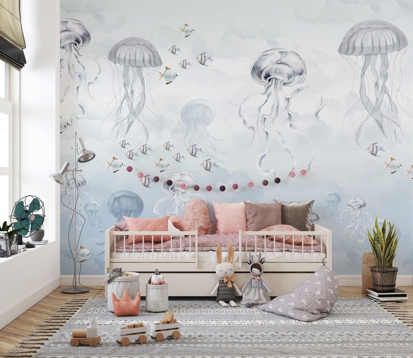 Marine Life Watercolor Jellyfish Wallpaper

