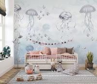Marine Life Watercolor Jellyfish Wallpaper
