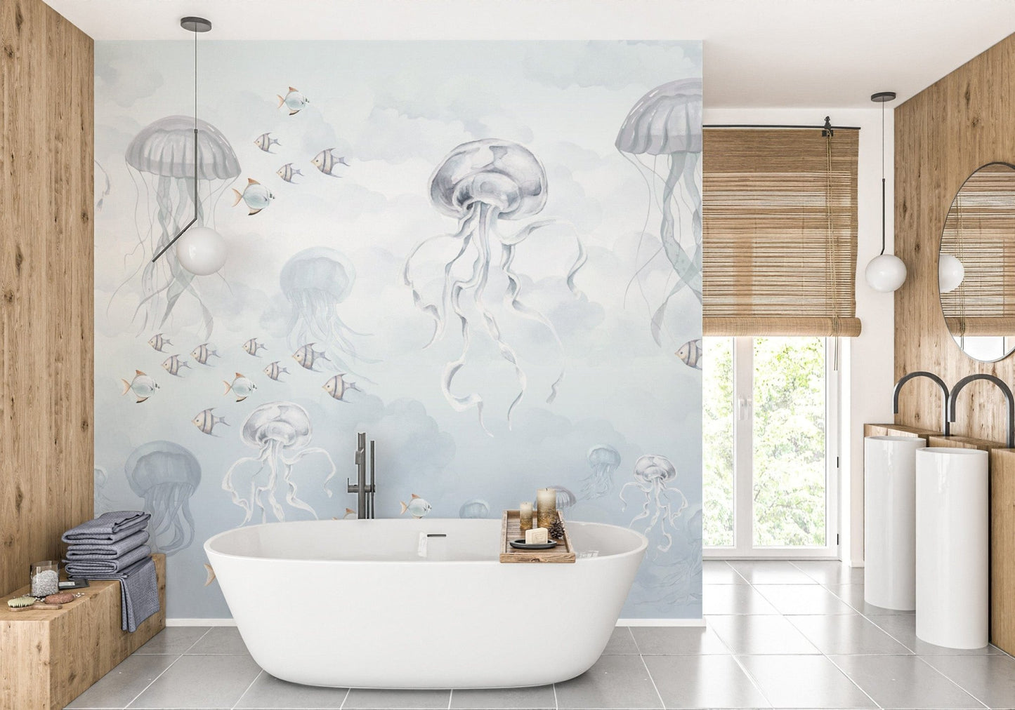 Serene Jellyfish Ocean Wallpaper for Walls
