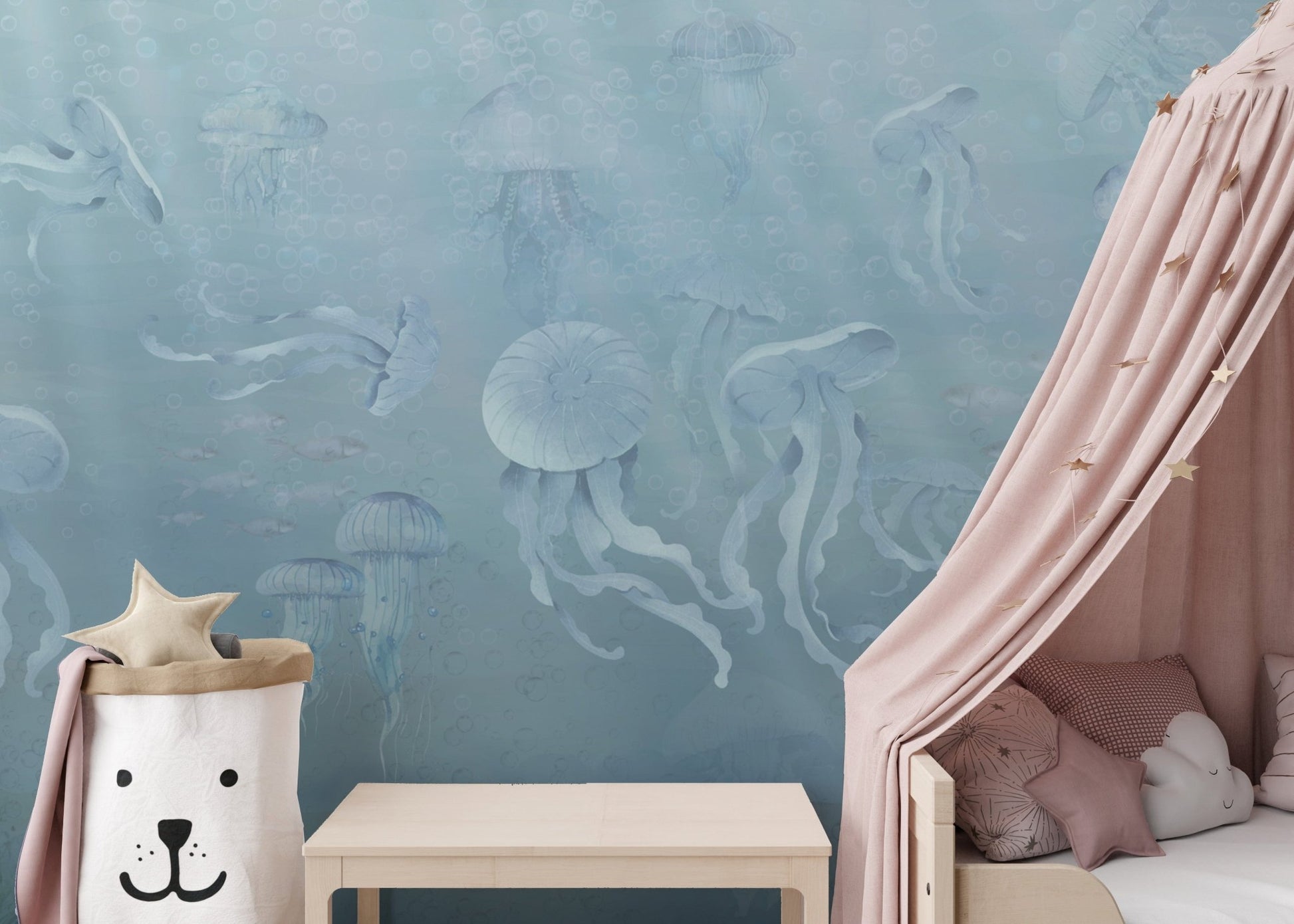 Coastal jellyfish underwater wall mural
