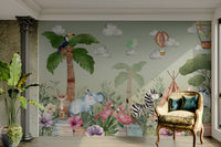 A peaceful wall mural with an organic, botanical design. GD4299

