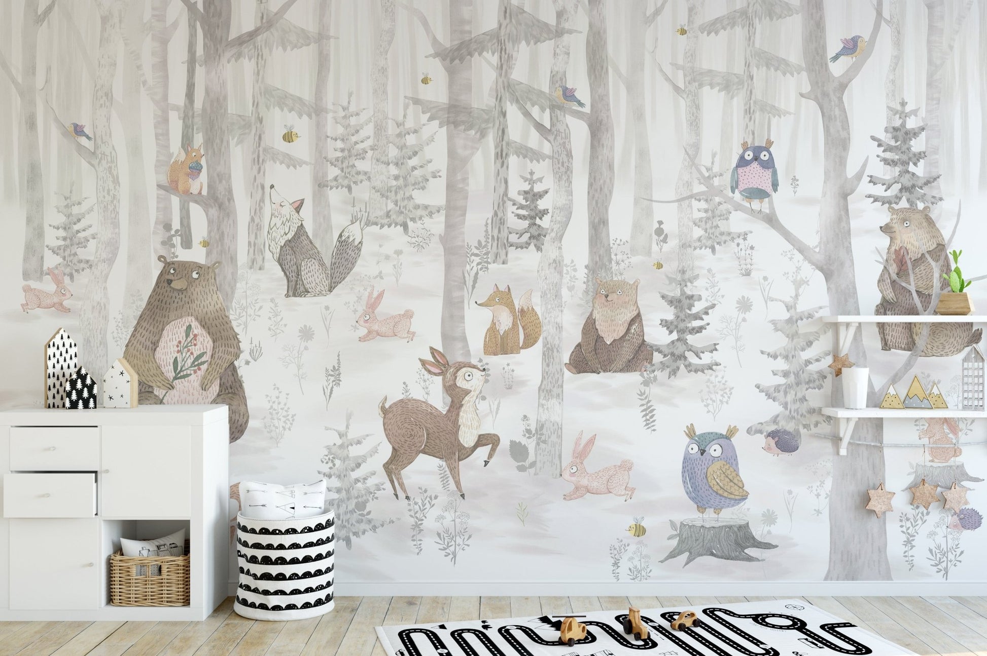 Watercolor Kids Animal Wallpaper Murals - Giffywalls, A418