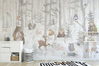 Watercolor Kids Animal Wallpaper Murals - Giffywalls, A418
