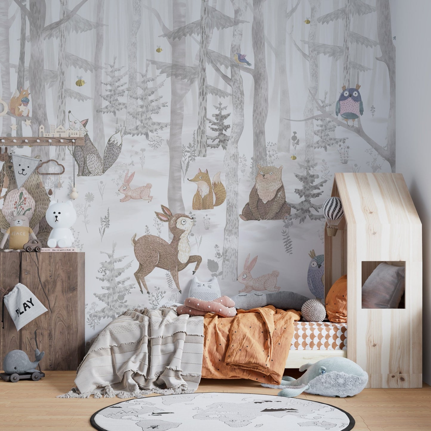 Watercolor Kids Animal Wallpaper Murals - Giffywalls, A418