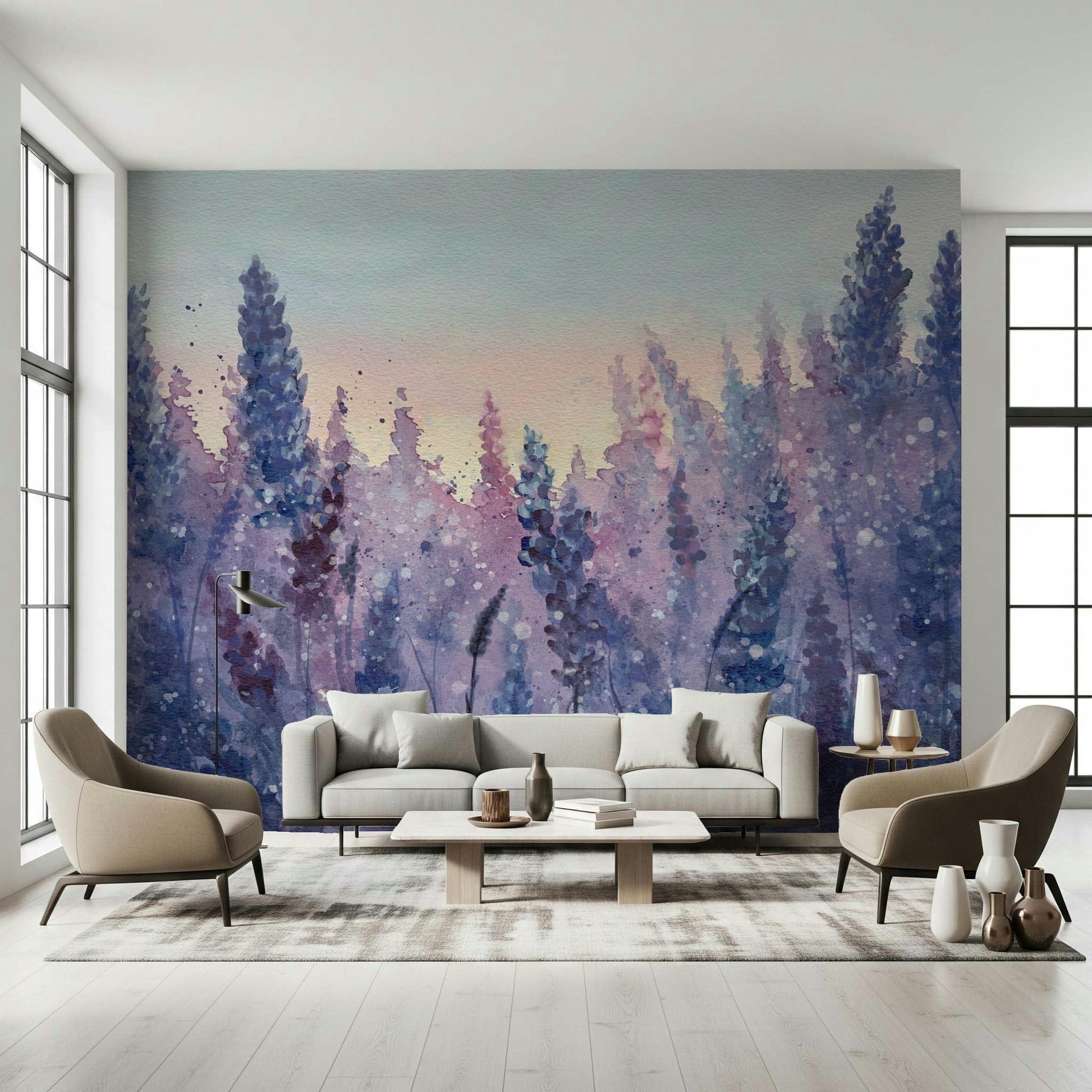 An artistic nature inspired mural for home decor.