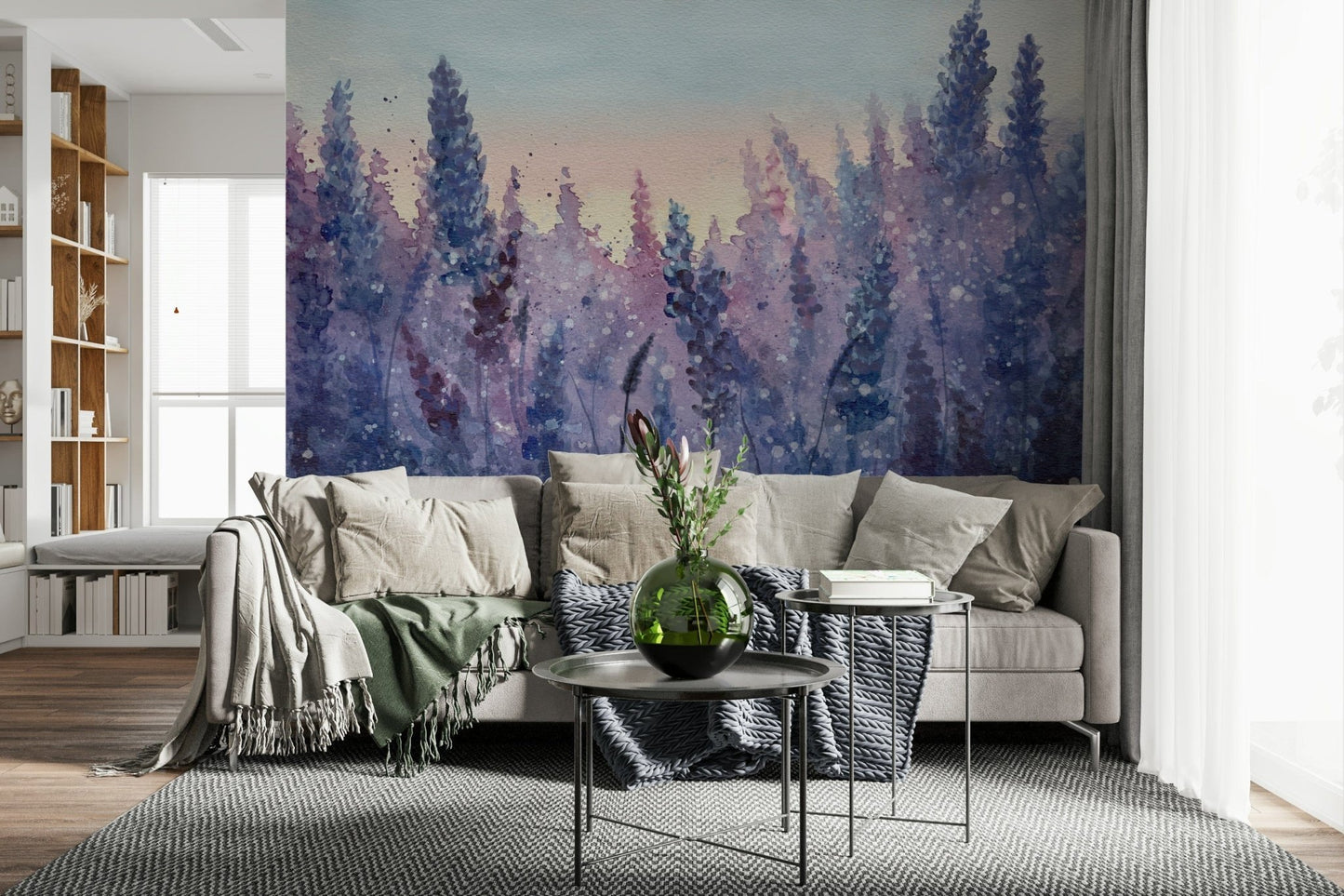 A serene subtle flower wall mural for your decor.