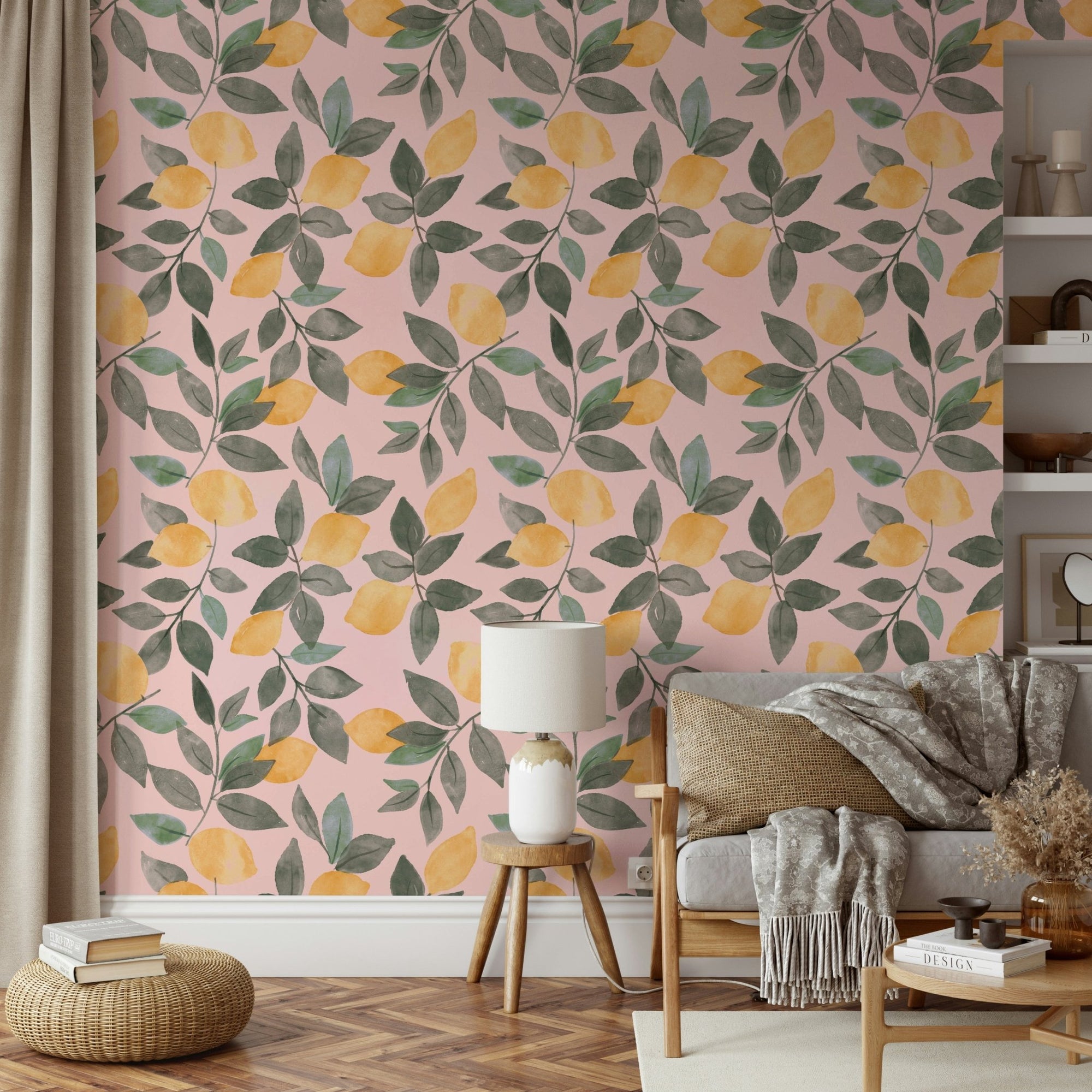 Watercolor Lemon Grove wall mural, GD924