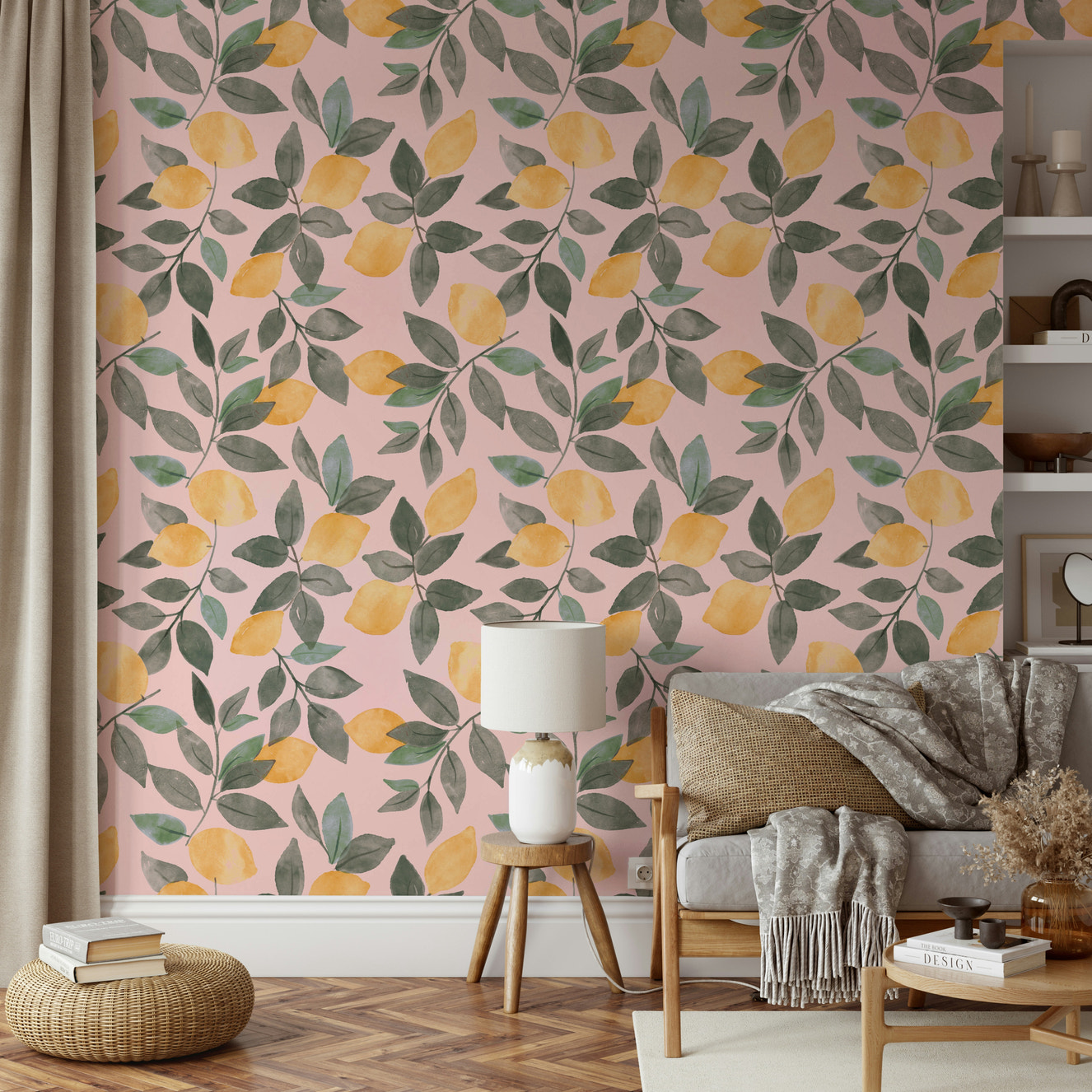 Watercolor Lemon Grove wall mural


