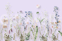 Shelving backdrop featuring Watercolor Meadow Wall Mural image.